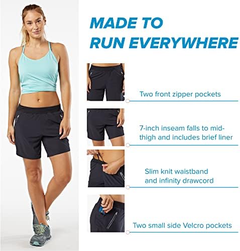Korsa חבק 7 מכנסיים אתלטים 2.0 לנשים עם כיסים | משקל קל, פיתול לחות ומונע קצר | לריצה, יוגה, חדר